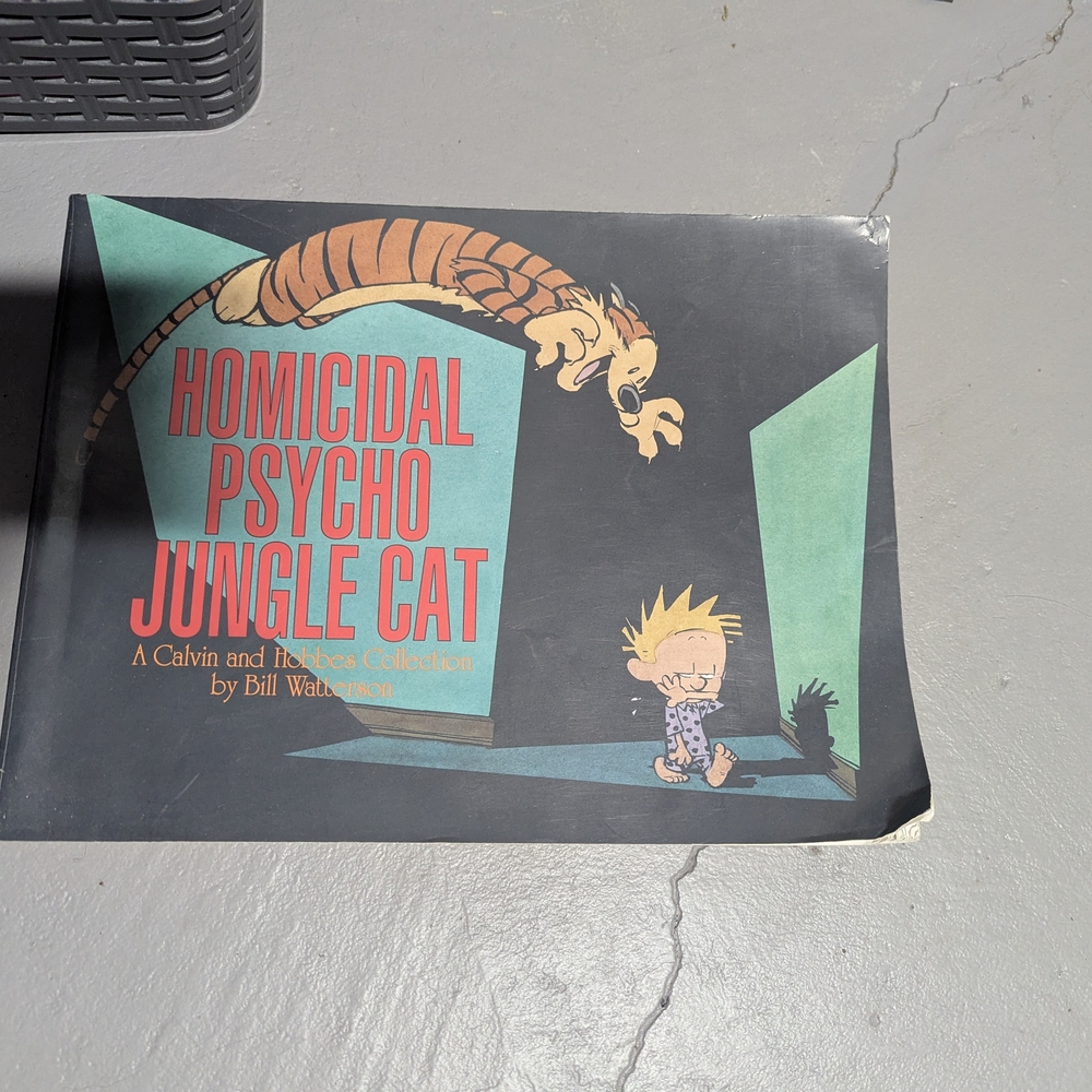 Source Unknown Calvin and Hobbes Book with Black and Green Cover